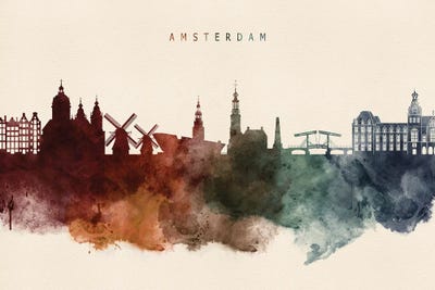 Amsterdam Skyline Desert Style by WallDecorAddict multi panel art