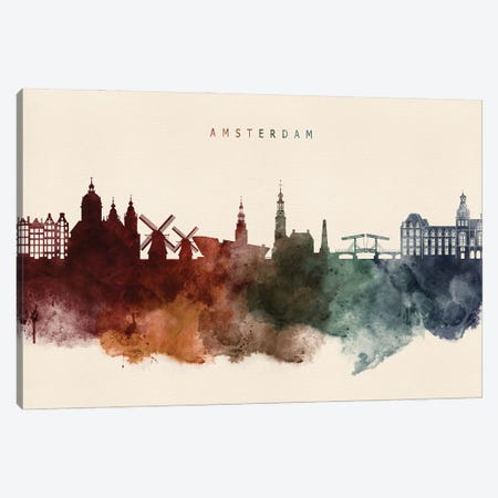 Amsterdam Skyline Desert Style Canvas Print #WDA2354} by WallDecorAddict Canvas Art Print