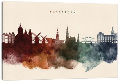 Amsterdam Skyline Desert Style Canvas Art Print