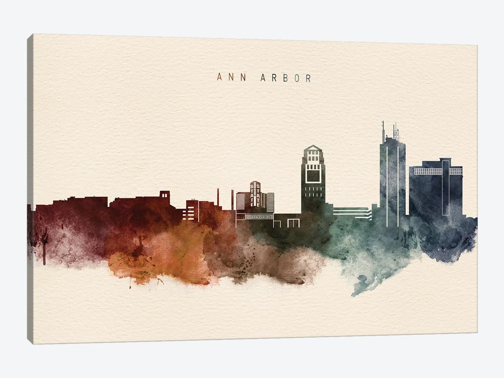 Ann Arbor Skyline Desert Style by WallDecorAddict 1-piece Canvas Art