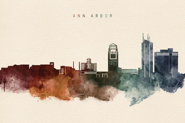 Michigan: Ann Arbor Skyline Desert Style by WallDecorAddict