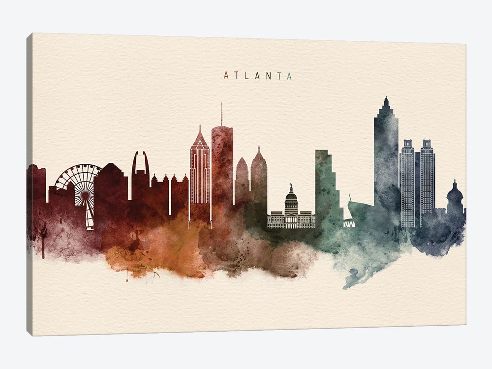 Atlanta Skyline Desert Style by WallDecorAddict 1-piece Canvas Artwork