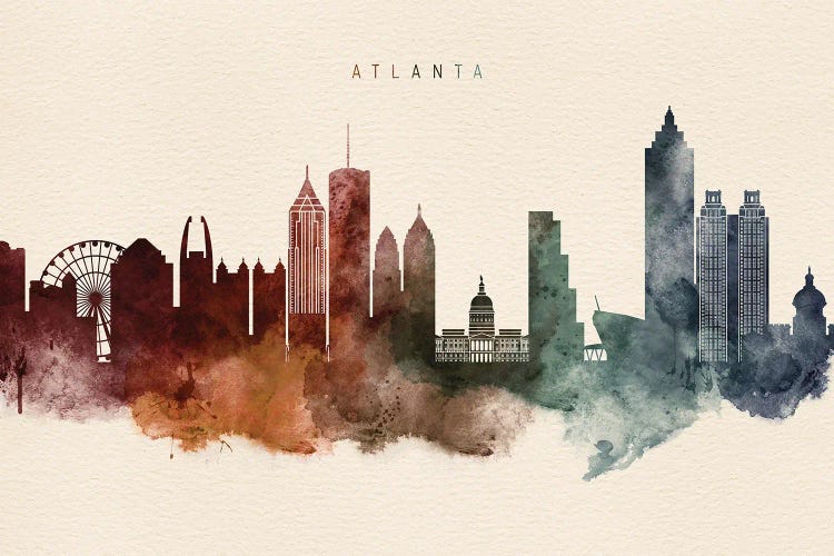 Atlanta Skyline Desert Style by WallDecorAddict wall art