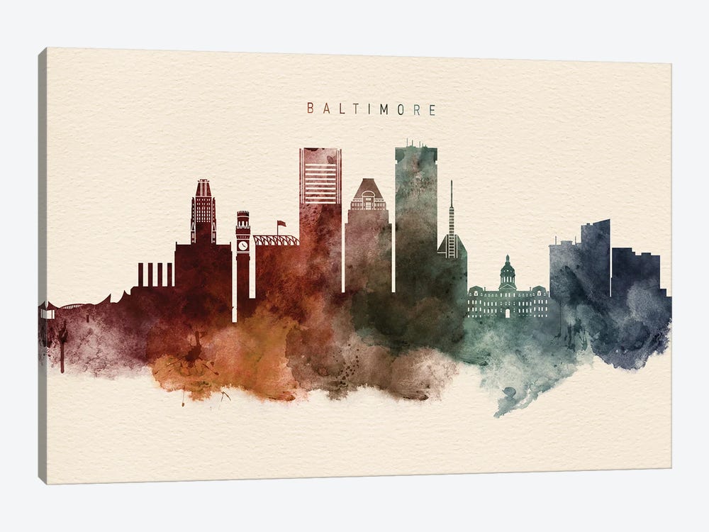 Baltimore Skyline Desert Style by WallDecorAddict 1-piece Canvas Art
