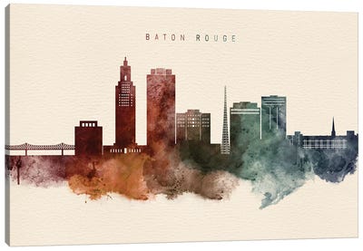 Baton Rouge Skyline Desert Style Canvas Art Print - Louisiana Art