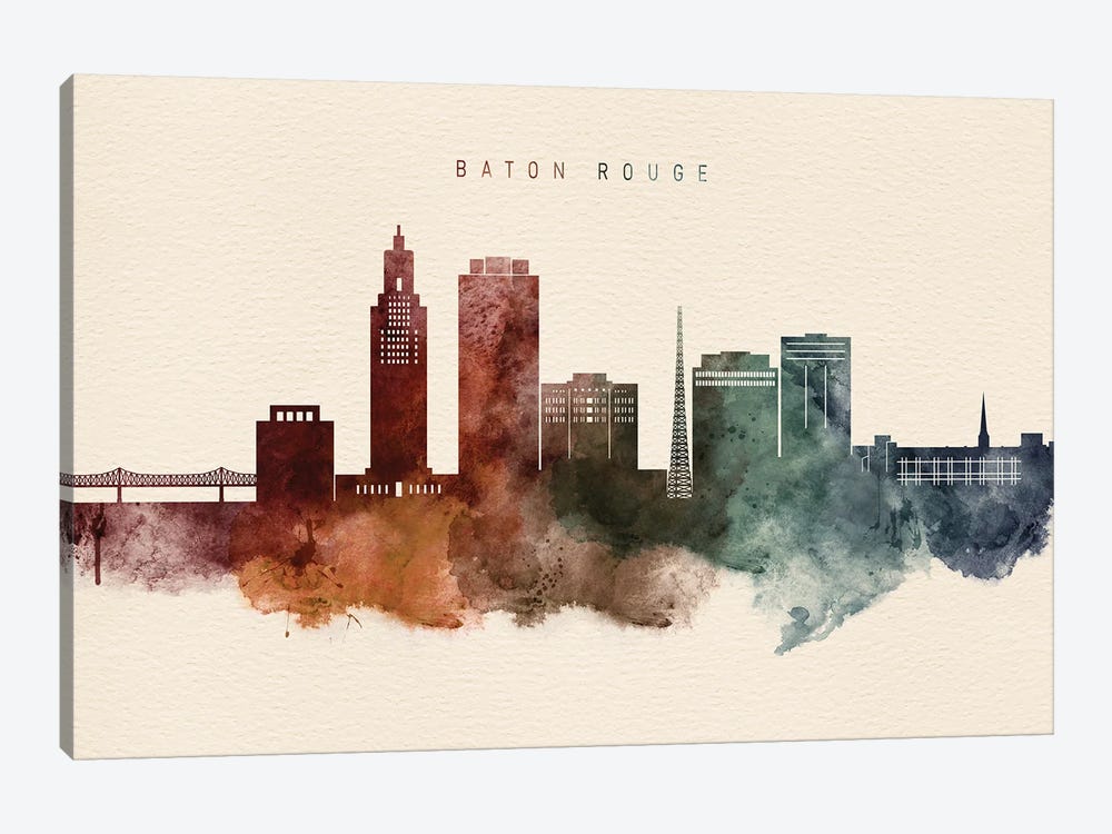 Baton Rouge Skyline Desert Style by WallDecorAddict 1-piece Canvas Artwork