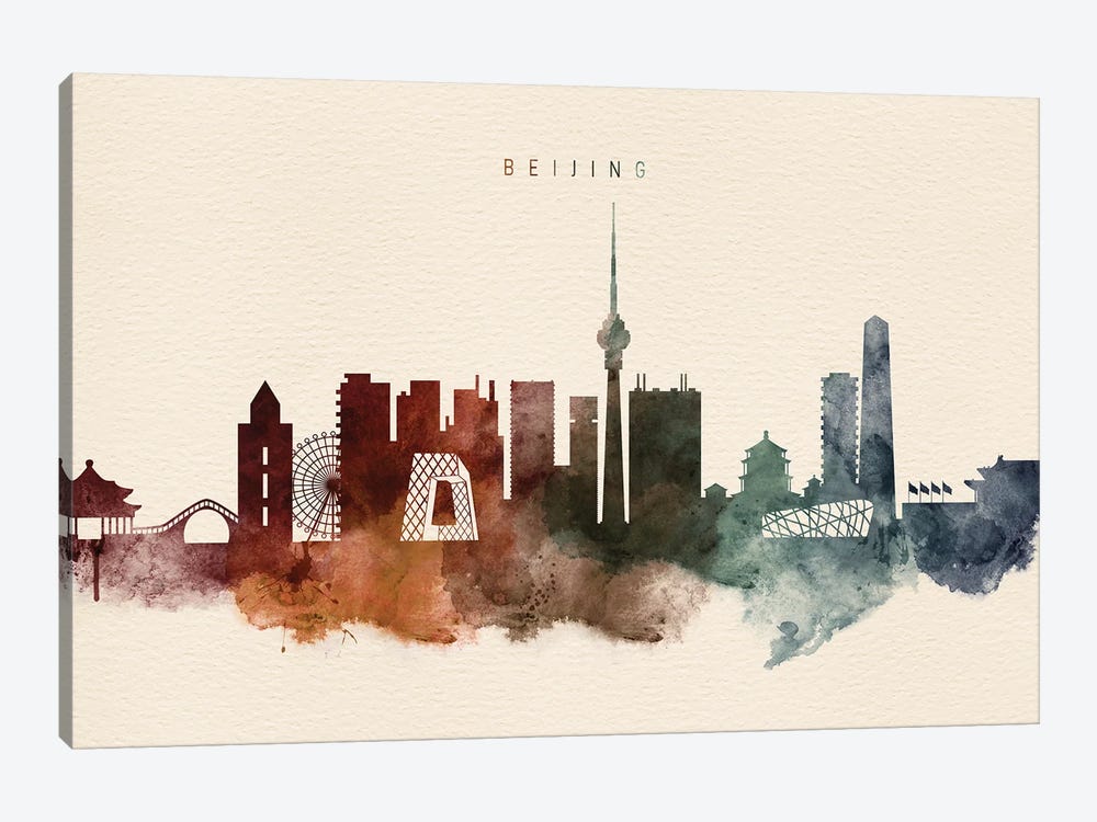Beijing Skyline Desert Style by WallDecorAddict 1-piece Canvas Art Print