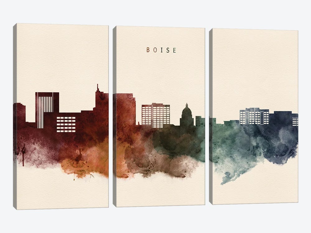Boise Skyline Desert Style by WallDecorAddict 3-piece Canvas Art Print