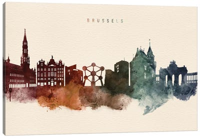Brussels Skyline Desert Style Canvas Art Print - Belgium
