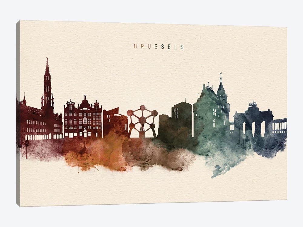 Brussels Skyline Desert Style by WallDecorAddict 1-piece Canvas Art Print