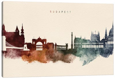 Budapest Skyline Desert Style Canvas Art Print - Hungary