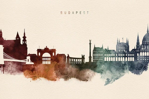 Industrial Office: Budapest Skyline Desert Style by WallDecorAddict