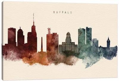 Buffalo Desert Skyline Canvas Art Print - Buffalo