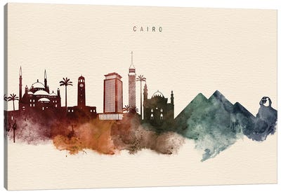 Cairo Skyline Desert Style Canvas Art Print - Egypt Art