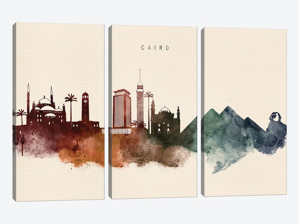 Cairo Skyline Desert Style by WallDecorAddict 3-piece Canvas Print