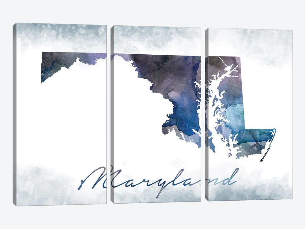 Maryland State Bluish by WallDecorAddict 3-piece Art Print