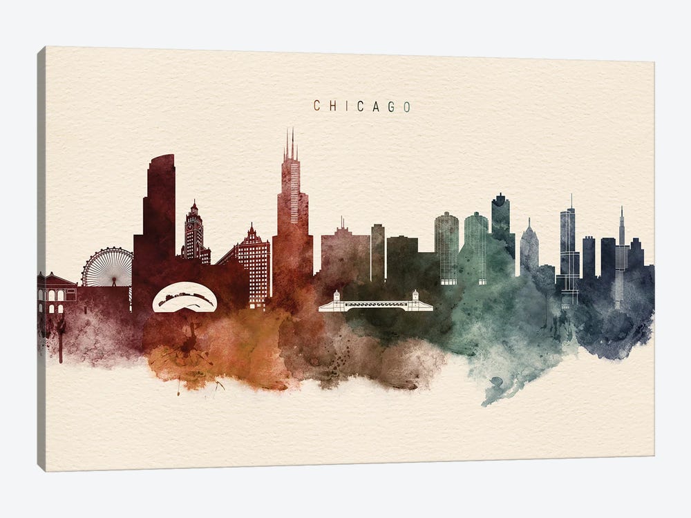 Chicago Desert Skyline by WallDecorAddict 1-piece Canvas Artwork