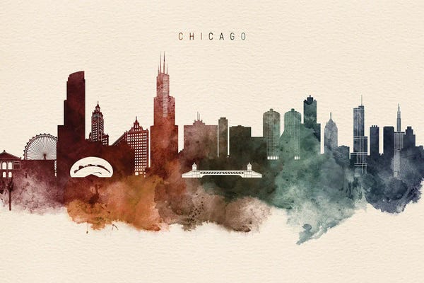 Chicago Skylines: Chicago Desert Skyline by WallDecorAddict