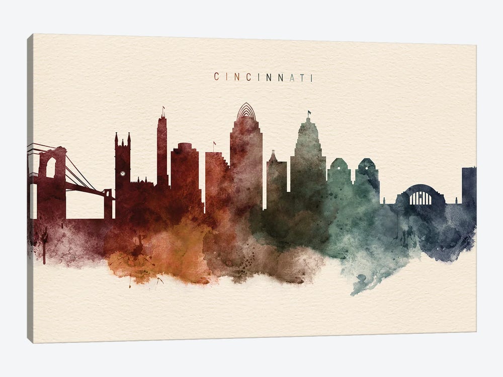 Cincinnati Desert Skyline by WallDecorAddict 1-piece Canvas Print