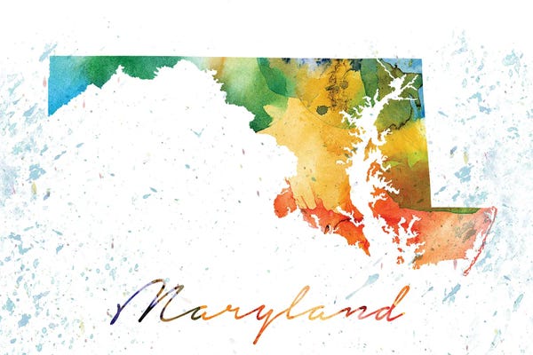 Maryland: Maryland State Colorful by WallDecorAddict