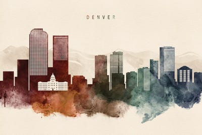 Denver Desert Skyline by WallDecorAddict canvas print