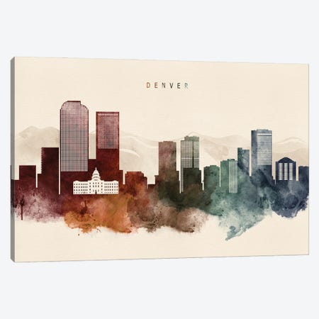 Denver Skyline Canvas Wall Art by WallDecorAddict | iCanvas