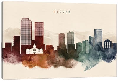 Denver Desert Skyline Canvas Art Print - Denver Art