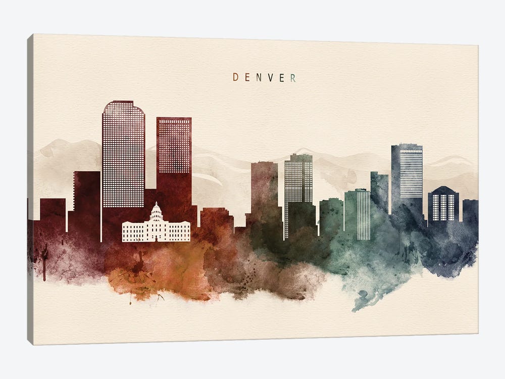 Denver Desert Skyline by WallDecorAddict 1-piece Art Print