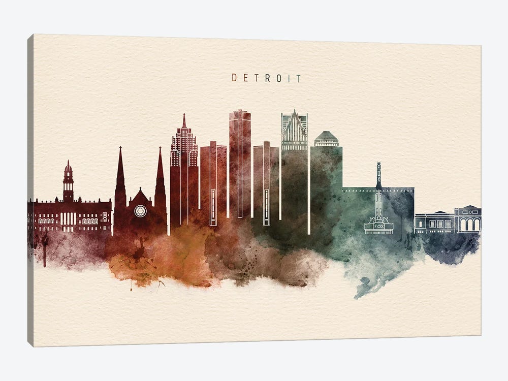 Detroit Desert Skyline by WallDecorAddict 1-piece Art Print