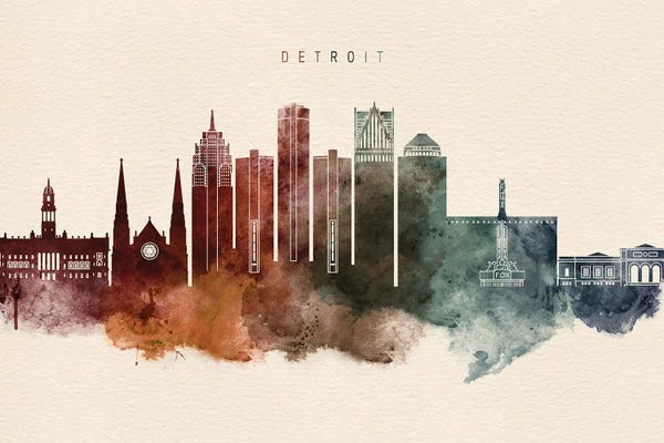 Michigan: Detroit Desert Skyline by WallDecorAddict