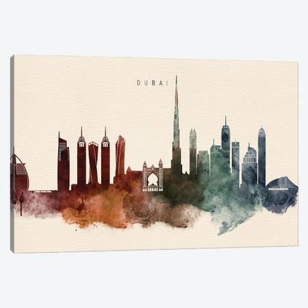 Dubai Desert Skyline Canvas Print #WDA2384} by WallDecorAddict Canvas Wall Art