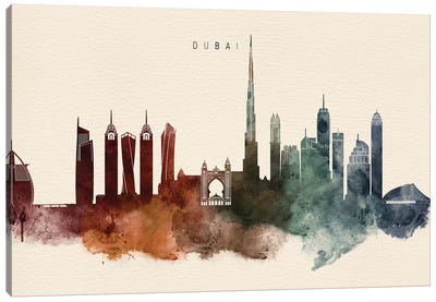Dubai Desert Skyline Canvas Art Print - Dubai Art