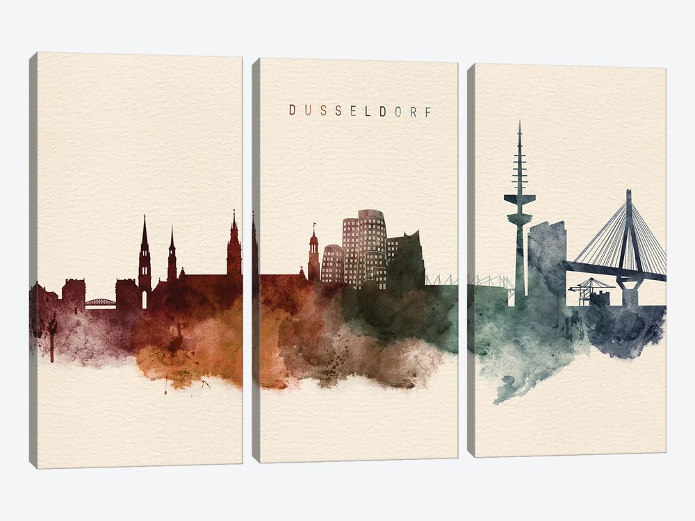 Dusseldorf Desert Skyline by WallDecorAddict 3-piece Canvas Wall Art