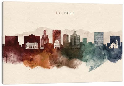 El Paso Desert Skyline Canvas Art Print - Texas Art