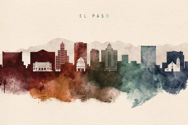 Fine Art Print: El Paso Desert Skyline by WallDecorAddict