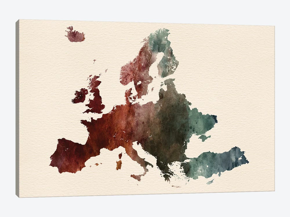 Europe Map Art Desert Style by WallDecorAddict 1-piece Canvas Wall Art