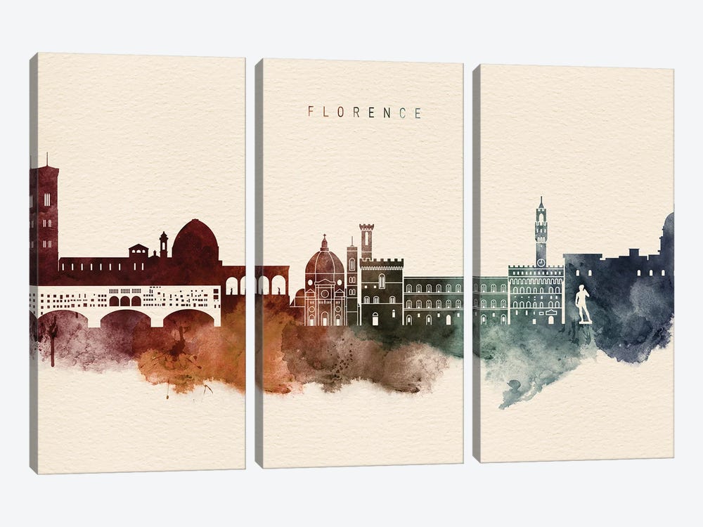 Florence Desert Skyline by WallDecorAddict 3-piece Canvas Art Print