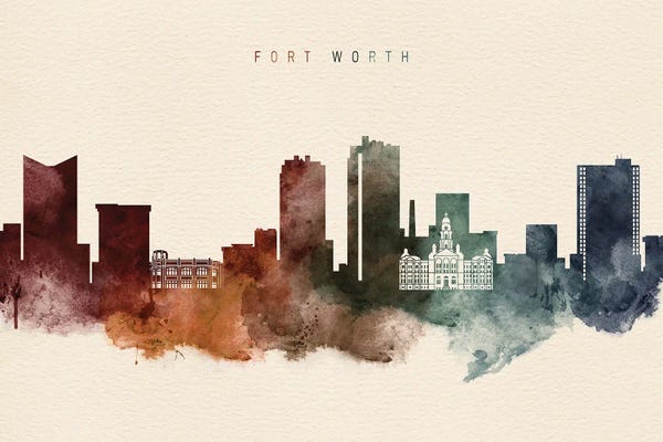 Canvas Print: Fort Worth Desert Skyline by WallDecorAddict