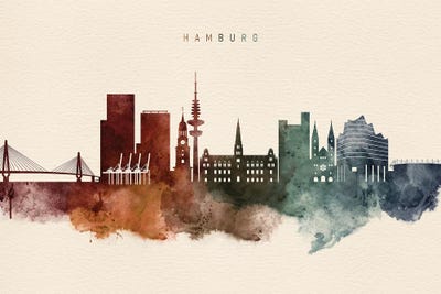 Hamburg Desert Skyline by WallDecorAddict canvas print