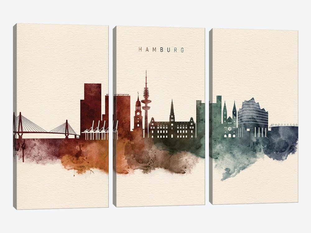 Hamburg Desert Skyline by WallDecorAddict 3-piece Canvas Art Print