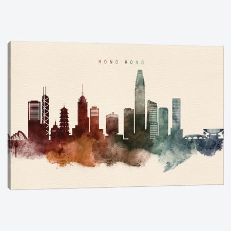 Hong Kong Desert Skyline Canvas Print #WDA2397} by WallDecorAddict Canvas Print