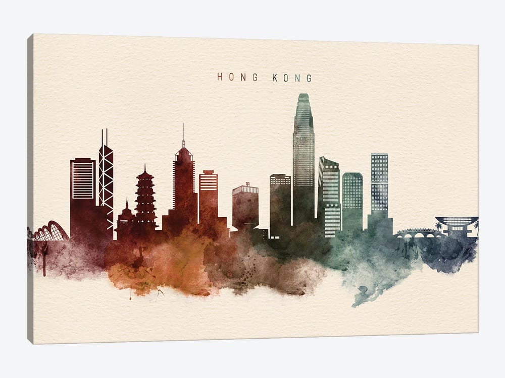 Hong Kong Desert Skyline by WallDecorAddict 1-piece Canvas Artwork