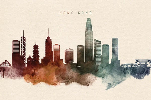 China: Hong Kong Desert Skyline by WallDecorAddict