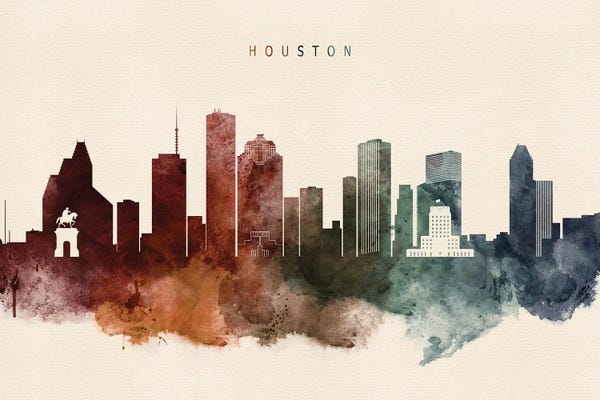 Typography: Houston Desert Skyline by WallDecorAddict