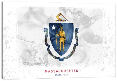 Massachusetts Canvas Art Print - U.S. State Flag Art