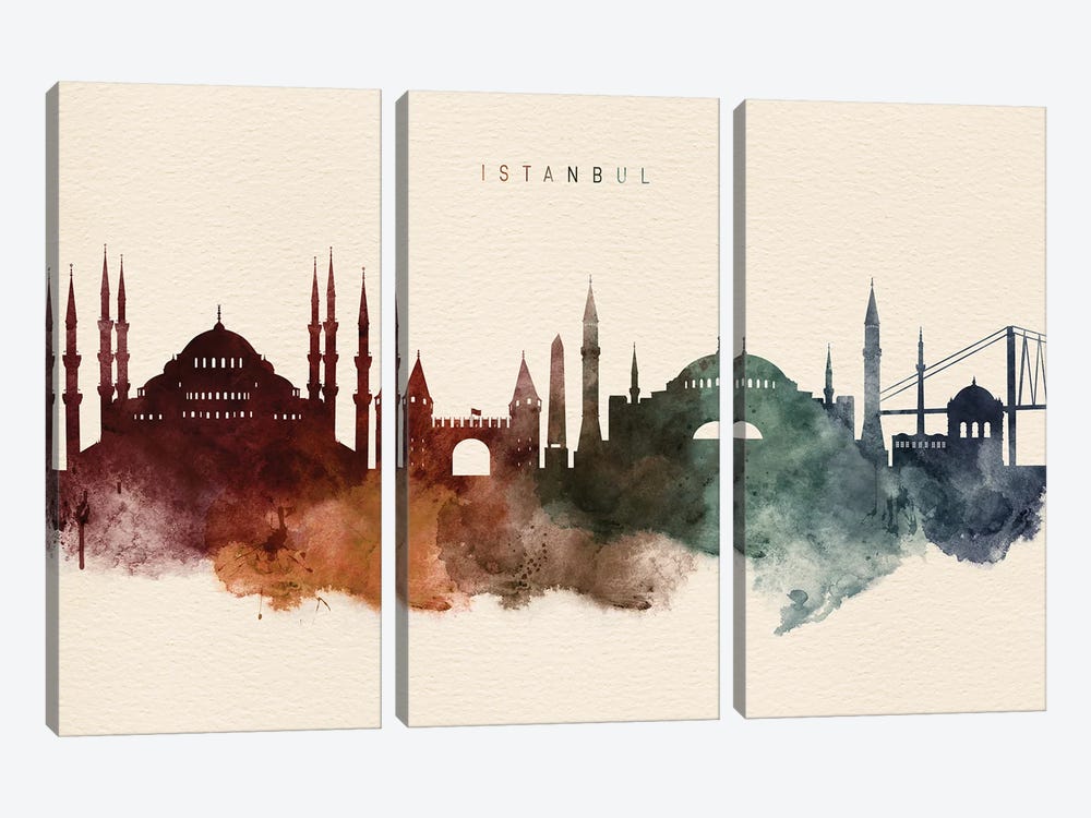 Istanbul Desert Skyline by WallDecorAddict 3-piece Canvas Wall Art