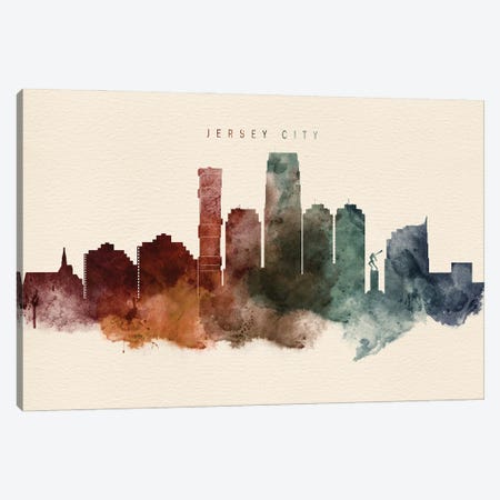 Jersey City, New Jersey Desert Skyline Canvas Print #WDA2403} by WallDecorAddict Canvas Artwork