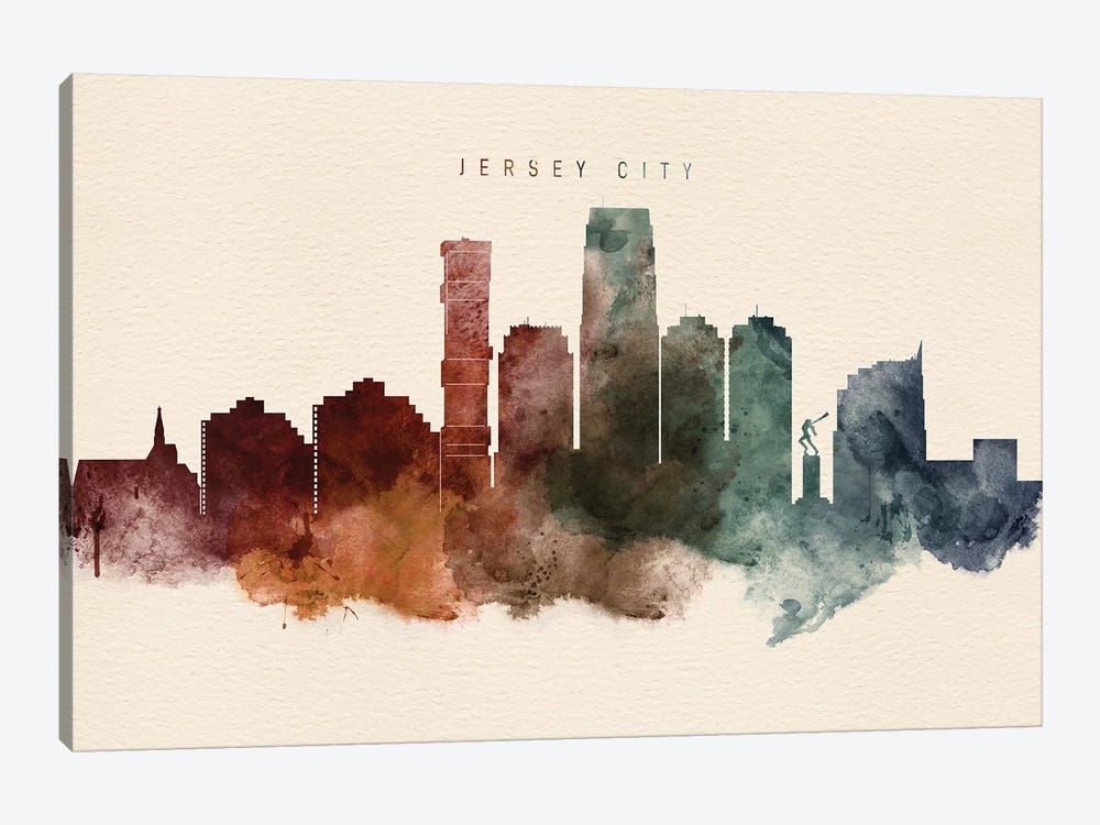 Jersey City, New Jersey Desert Skyline by WallDecorAddict 1-piece Canvas Artwork