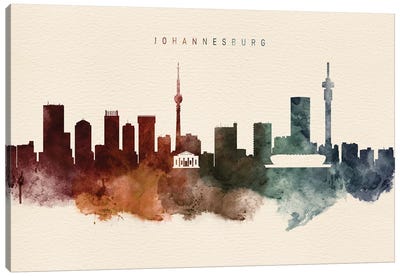Johannesburg Desert Skyline Canvas Art Print - South Africa