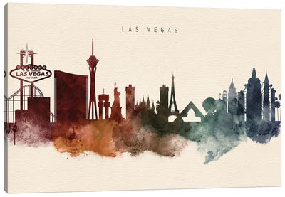 Las Vegas Desert Skyline Canvas Art Print - Las Vegas Skylines